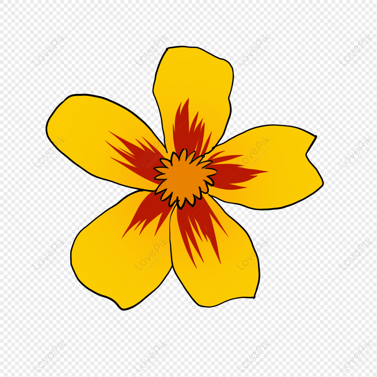 Bonitas Flores De Color Amarillo Oscuro PNG Imágenes Gratis - Lovepik