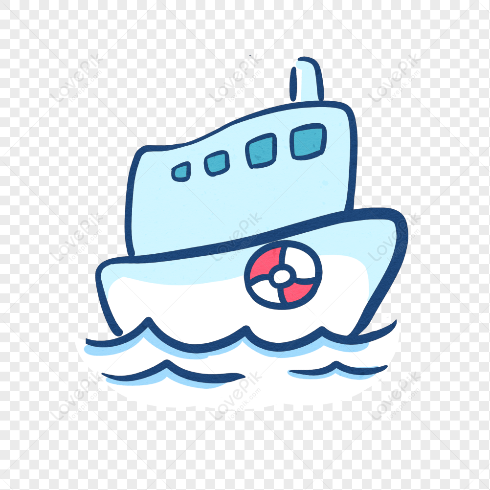 Estilo plano dos desenhos animados desenhando um barco de