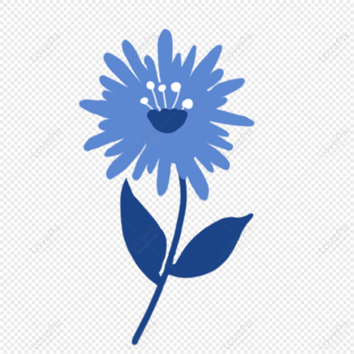 Flower, Dark Flower, Blue Flower, Cartoon Flower PNG Picture And ...