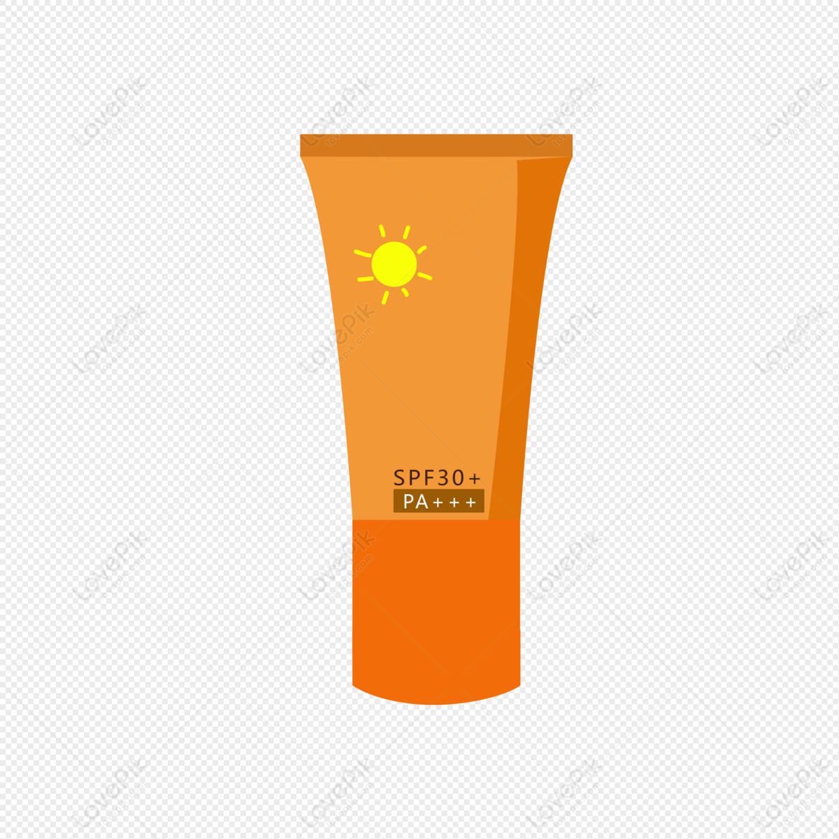 Hand Painted Sunscreen, Orange Simple, Sun Transparent, Orange Sun PNG ...