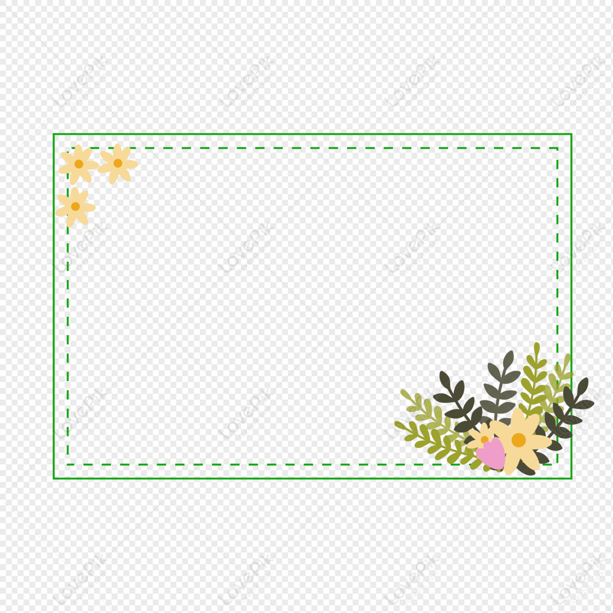 Cartoon Plant Elements Illustration, Gray Green, Floral Flower, Green ...