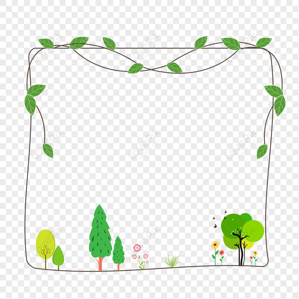 Cute Cartoon Trees And Flowers Border Free PNG And Clipart Image For Free  Download - Lovepik | 401144799