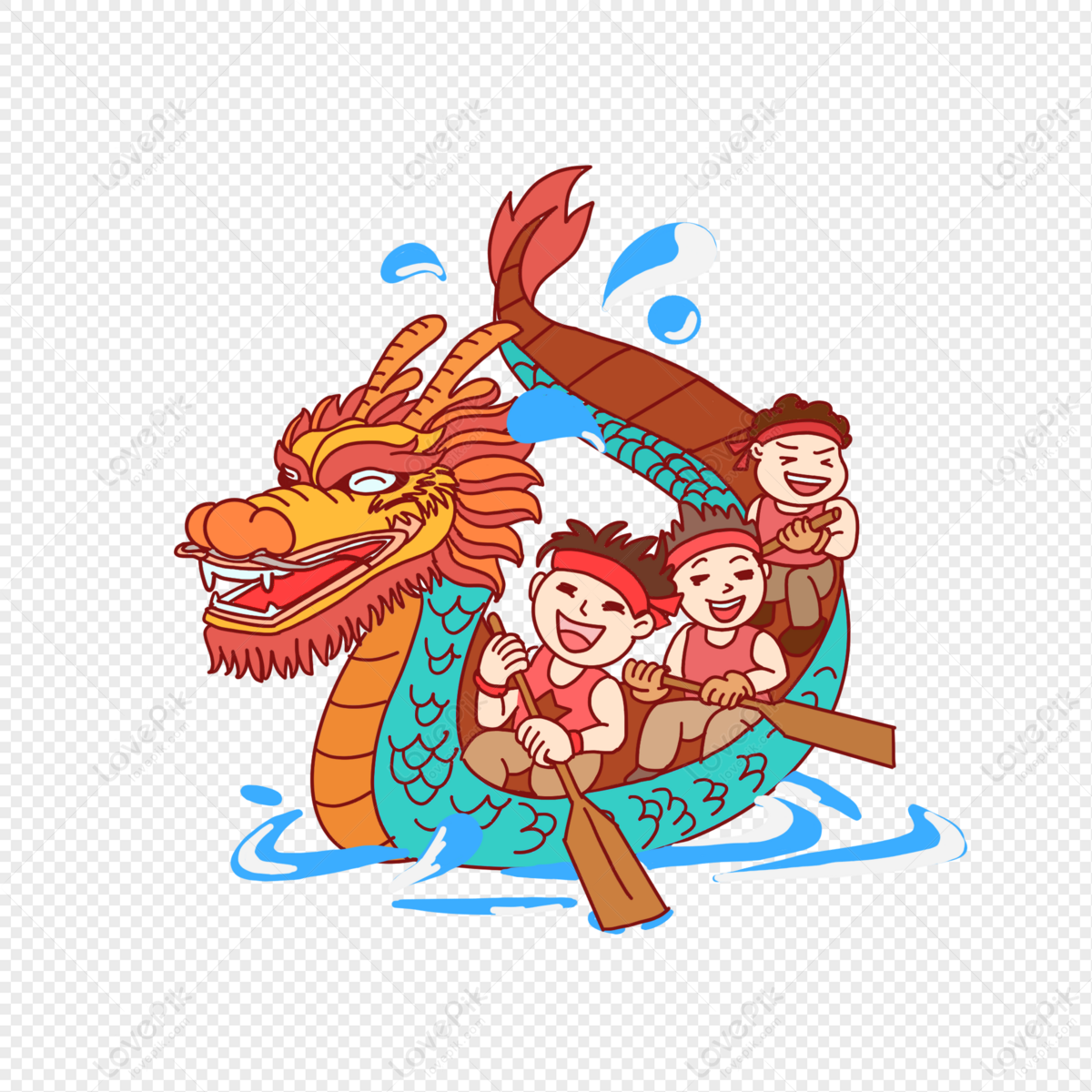 Man racing dragon boat, dragon vector, boat vector, chinese dragon png white transparent