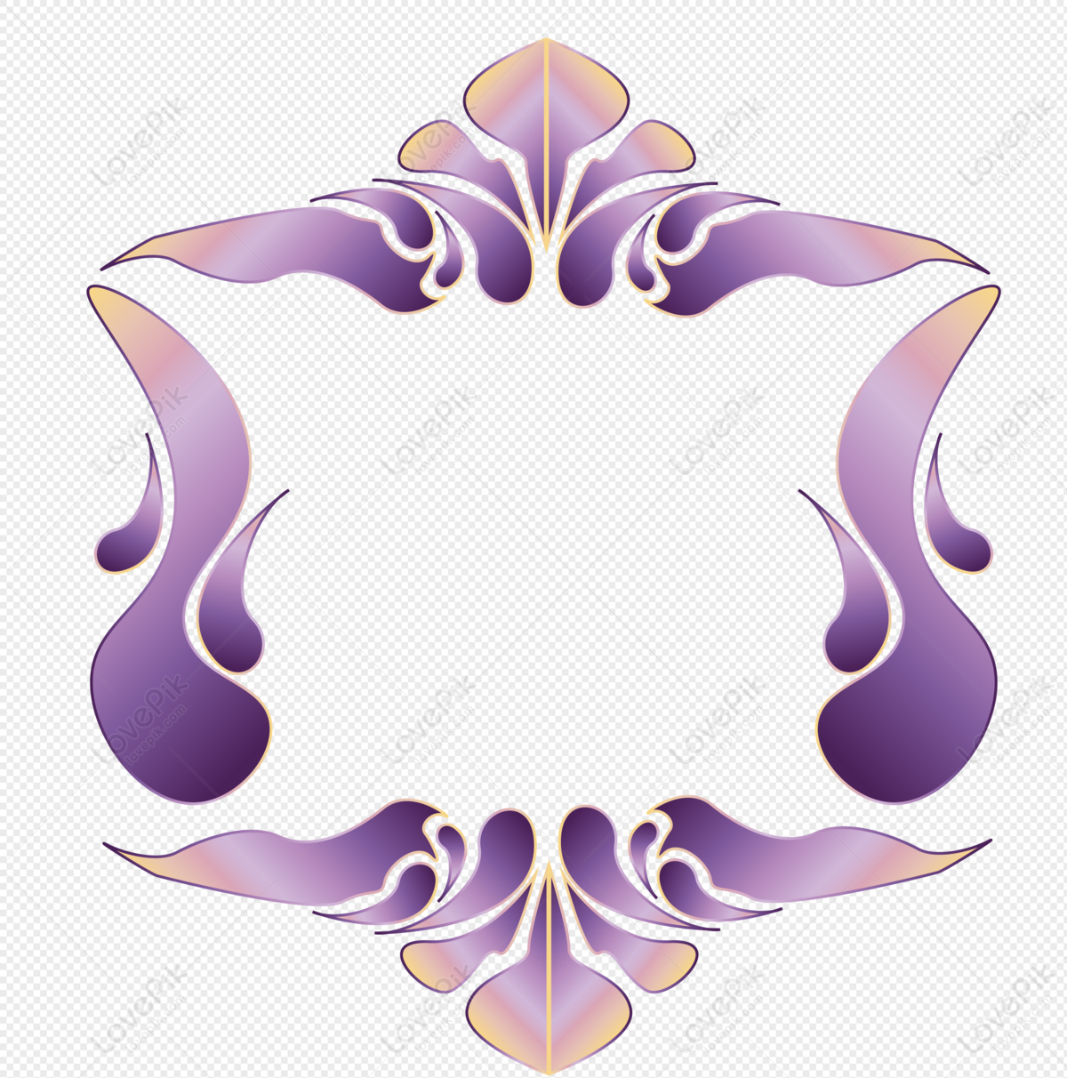 purple and gold border design