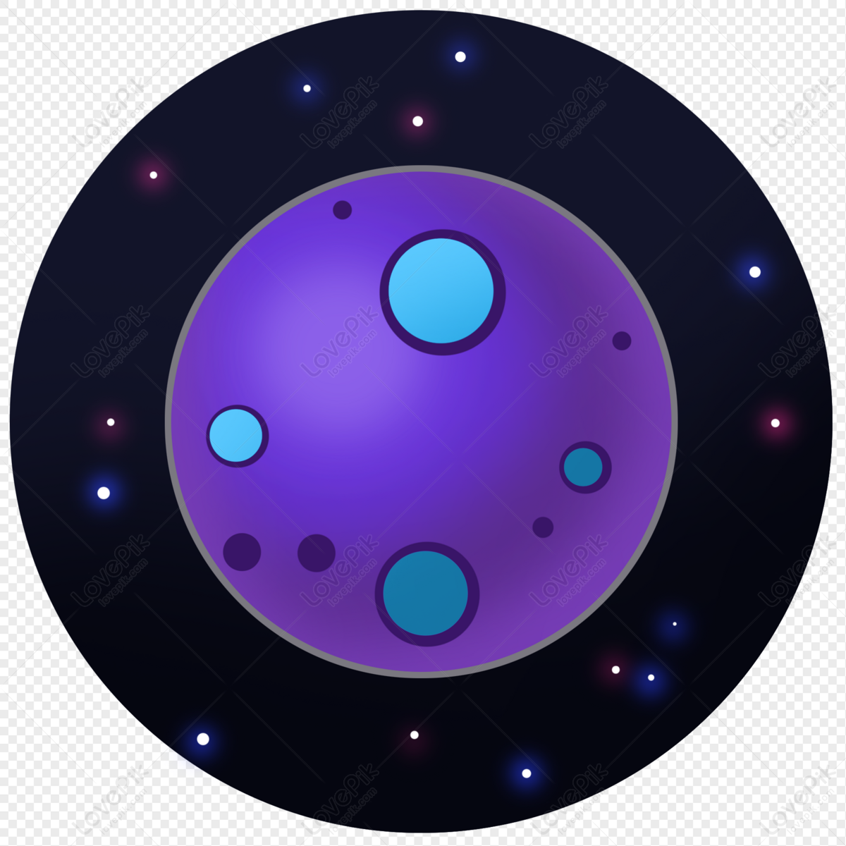 Desenho Astronauta Alienígena Roxo Planeta E Estrelas PNG