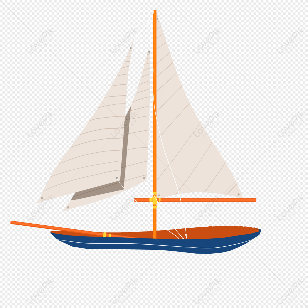 sailboat, orange vector, dark orange, dark light png transparent background