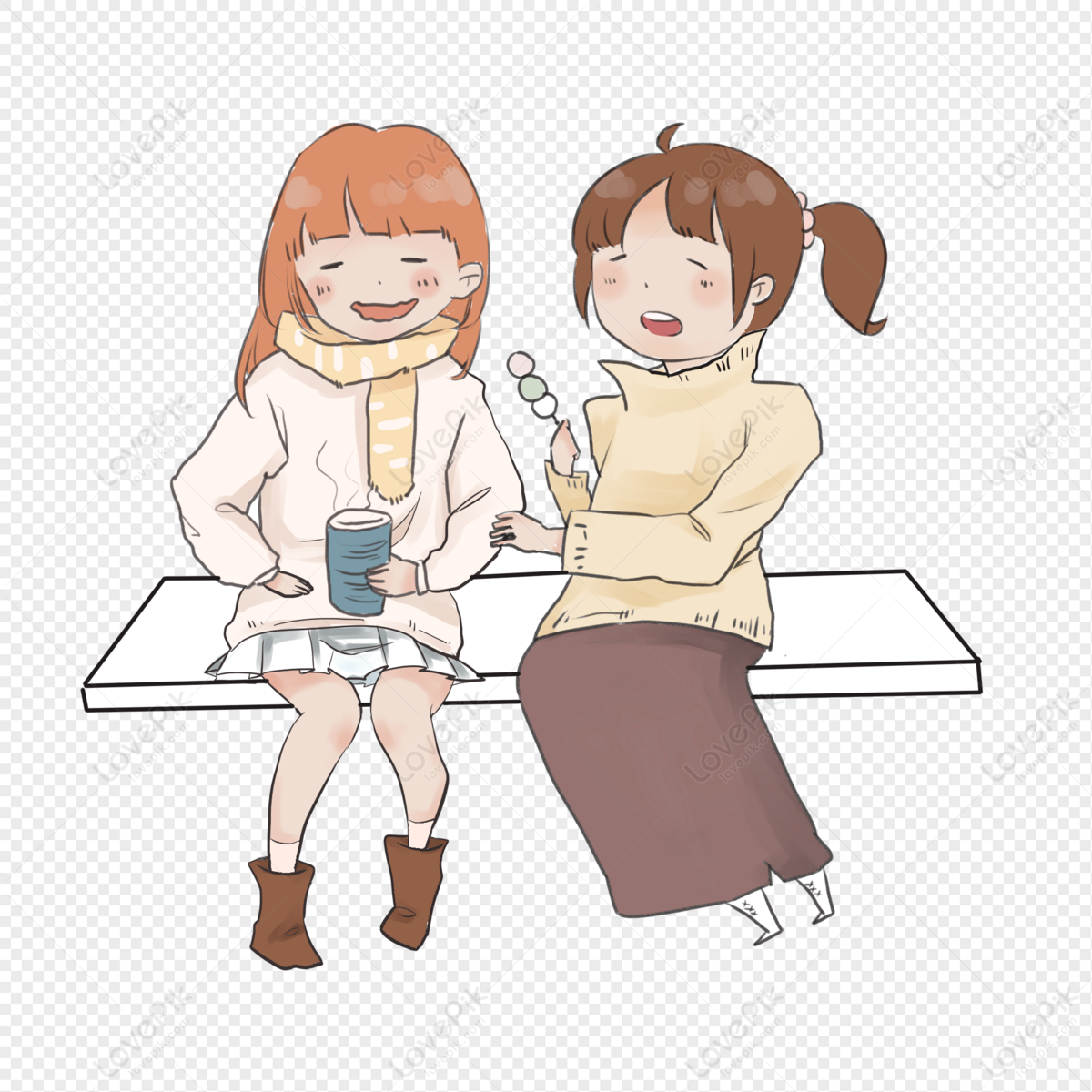 Two Girls Having Fun Talking PNG Image And Clipart Image For Free Download  - Lovepik | 401143618