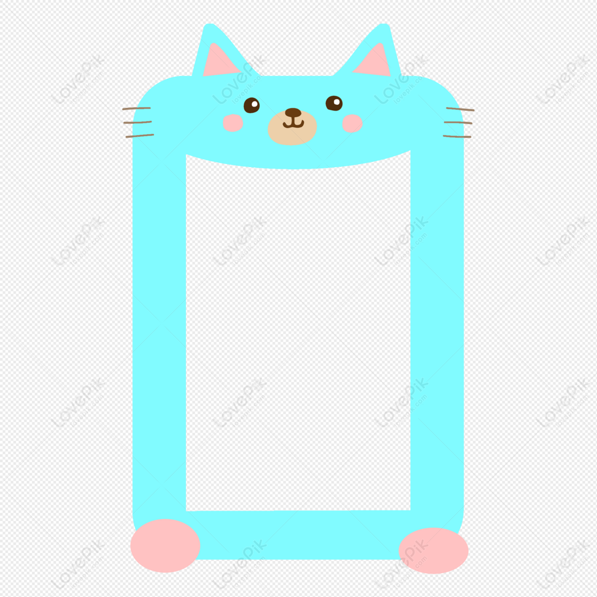 Blue Bear Border, Blue Borders, Blue Vector, Blue Cat PNG Transparent ...