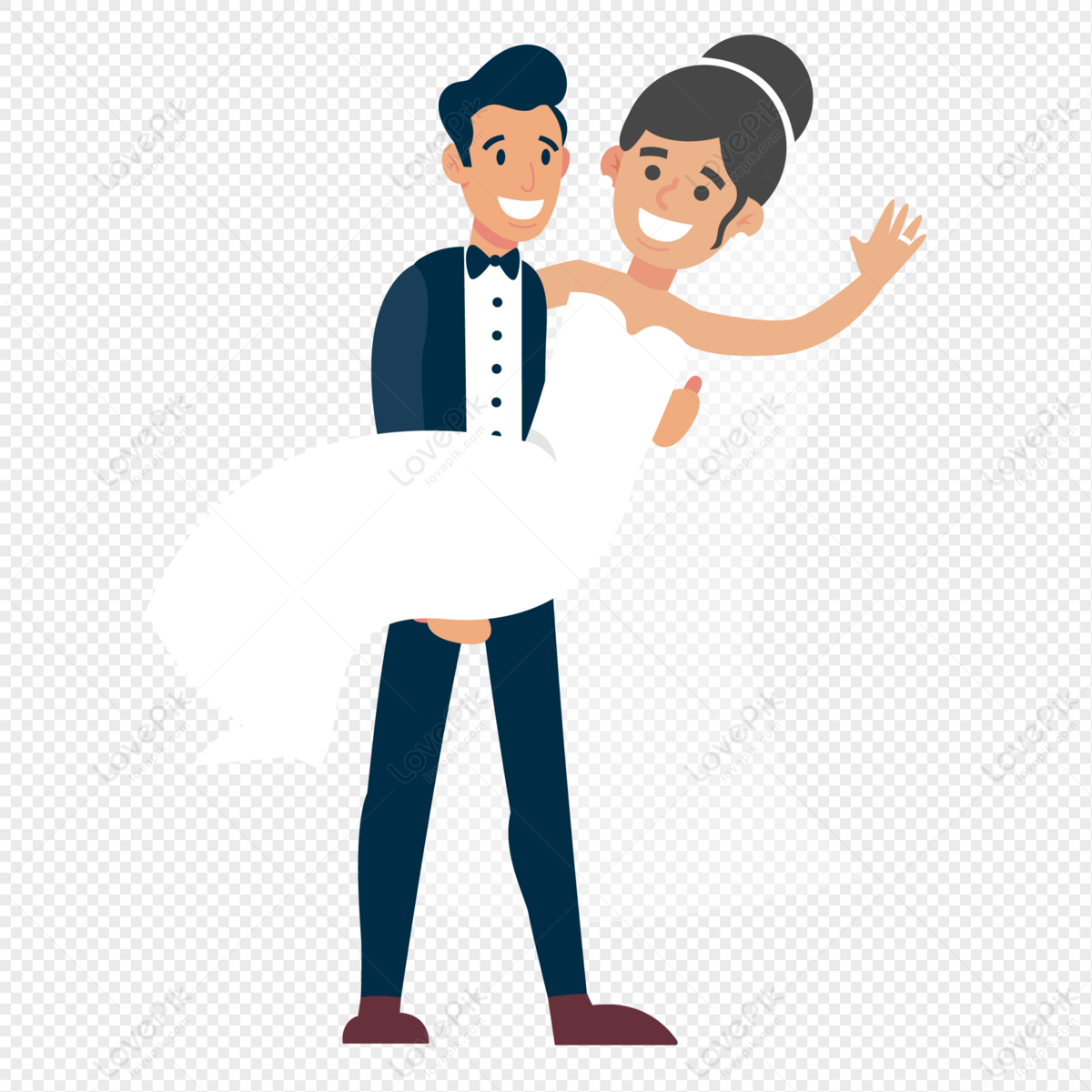 Cartoon Couple Wedding Decoration Material Pattern Png Transparent And 