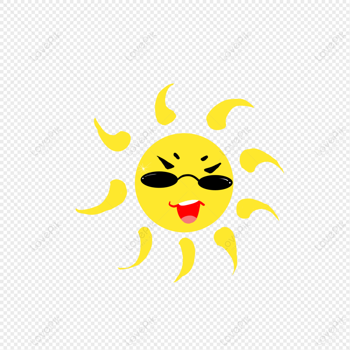 Cheerful Face of Summer Sun with Sunglasses Stock Vector - Illustration of  cartoon, orange: 70216685