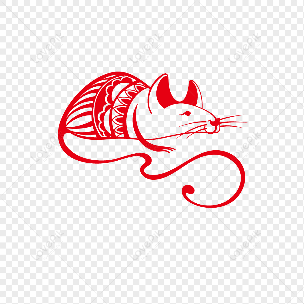 Chinese Zodiac Mouse Paper cut Chinese Style Chinese Red Rat