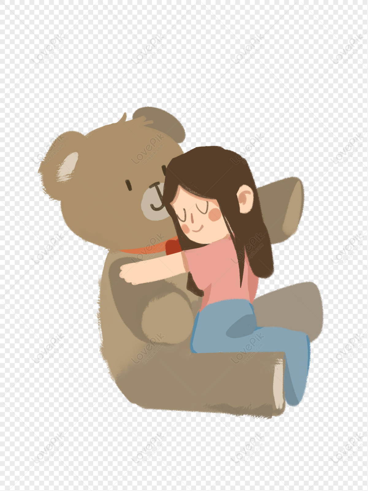 Buy Cute Girl With Teddy Bear Clipart, Teddy Bear Clipart, Plush Teddy  Clipart, Free Hugs, PNG Instant Digital Download Online in India 