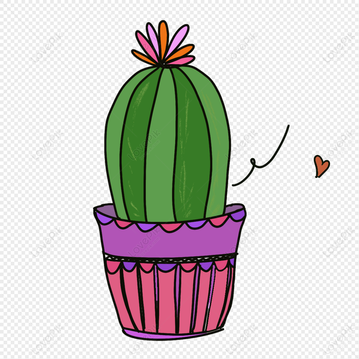 Cactus De Dibujos Animados Dibujados A Mano PNG Imágenes Gratis - Lovepik