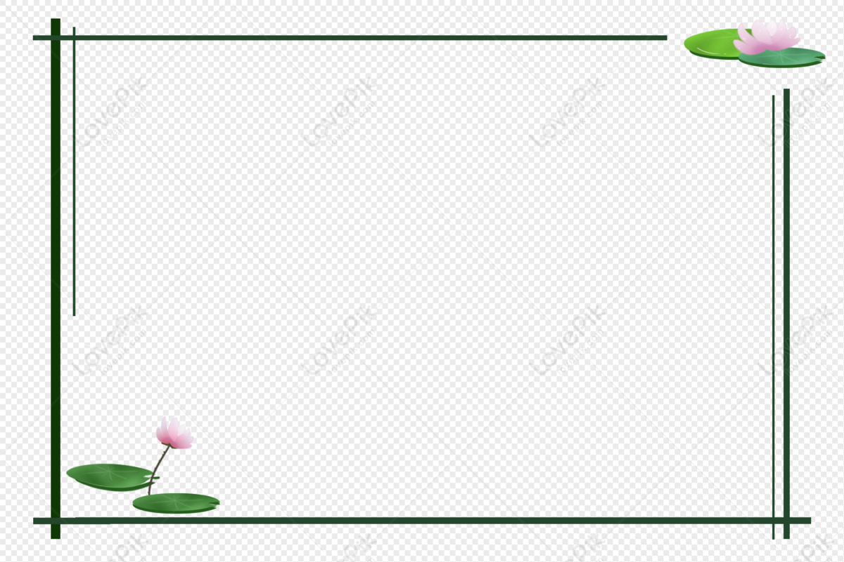 Lotus Border Green Lotus Flower Lotus Lotus Water Png Transparent