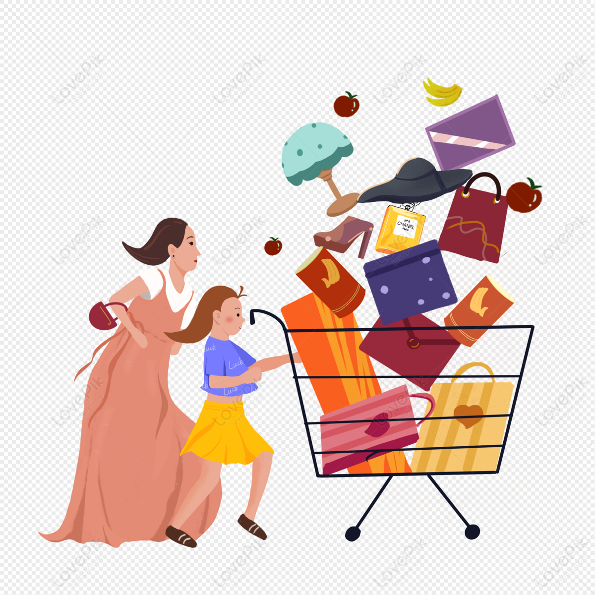 Little Girl Buying Clothes PNG, Vector, PSD, and Clipart With Transparent Background for Free ...