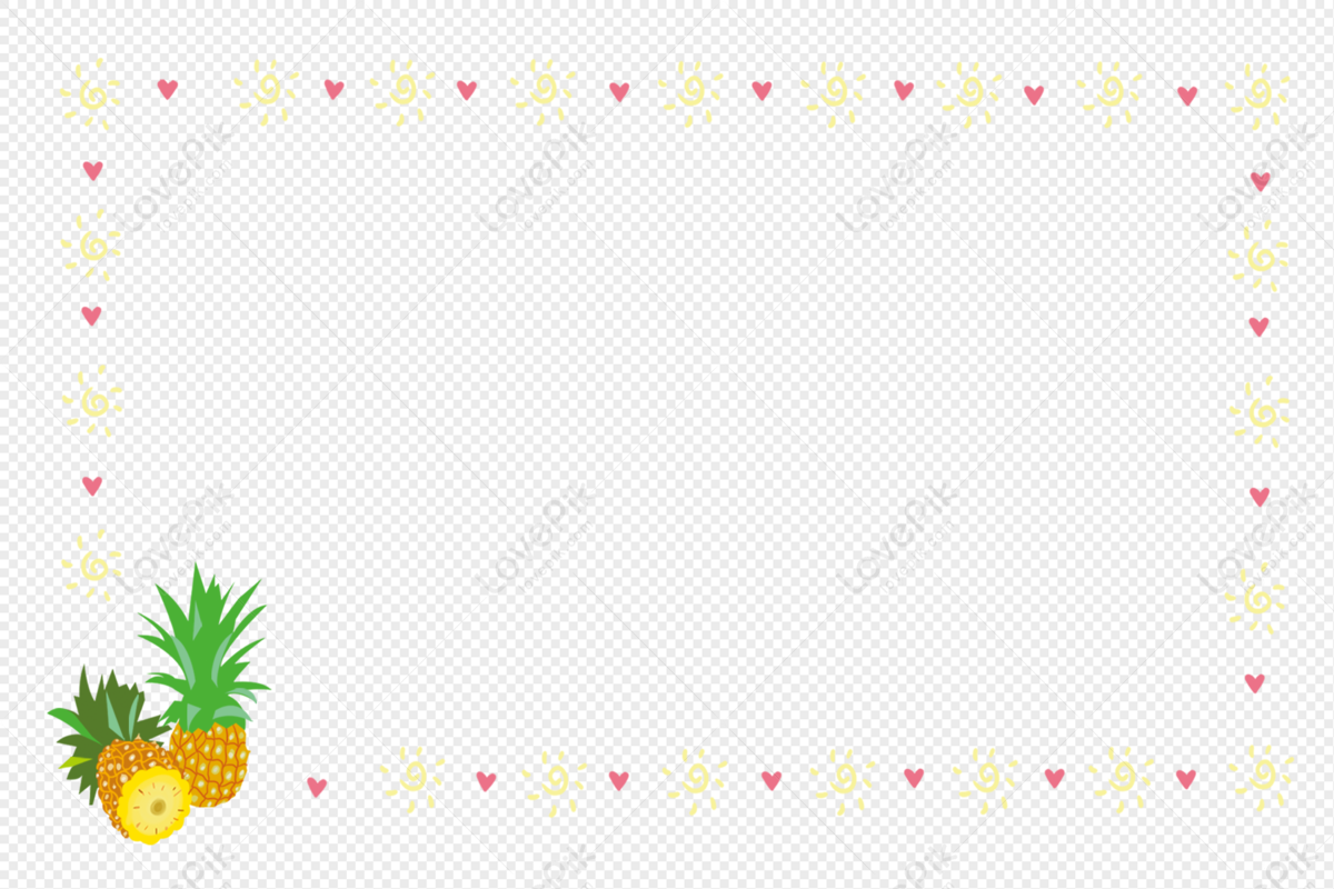 Pineapple Border PNG Images With Transparent Background | Free ...
