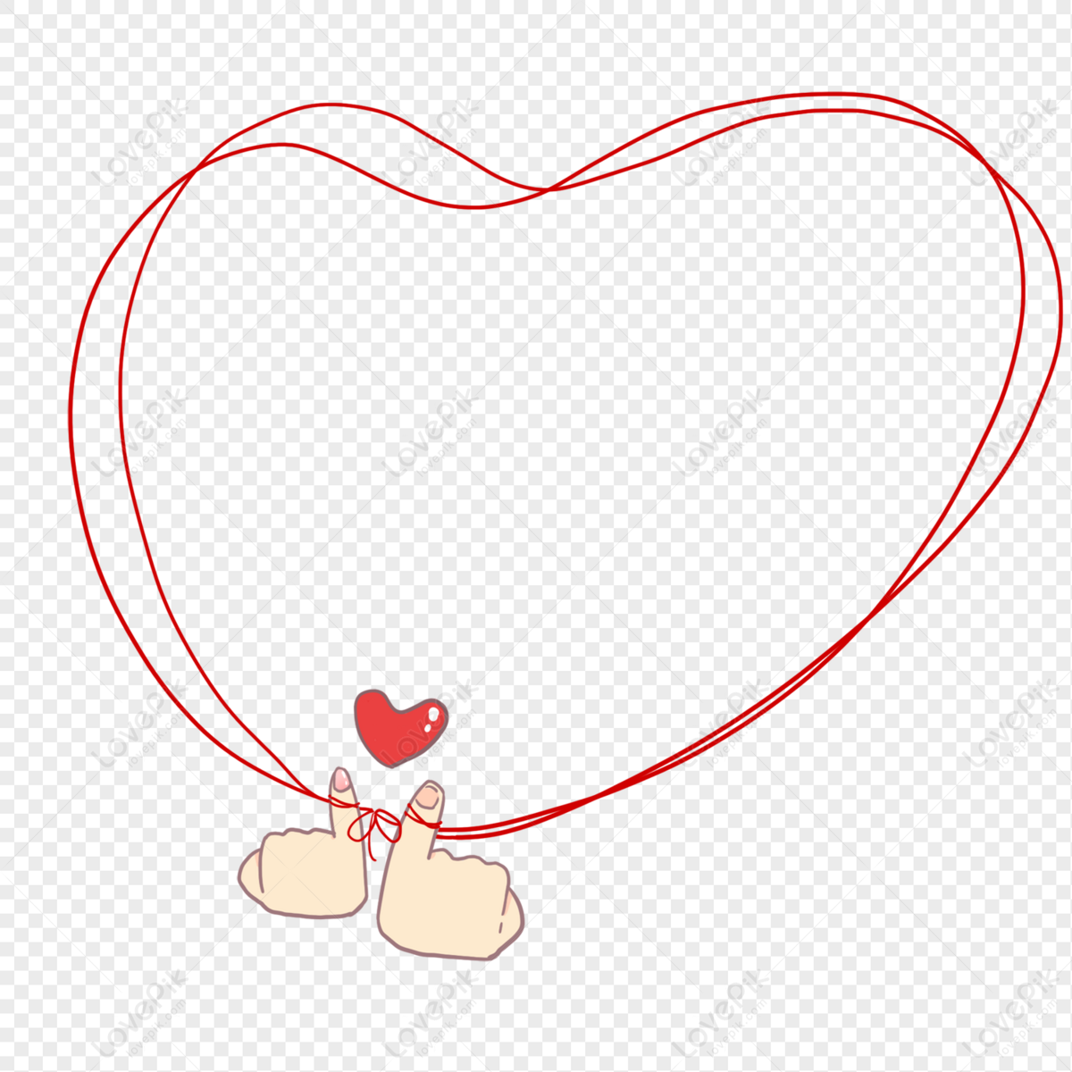 Red Lines Heart PNG Image for Free Download