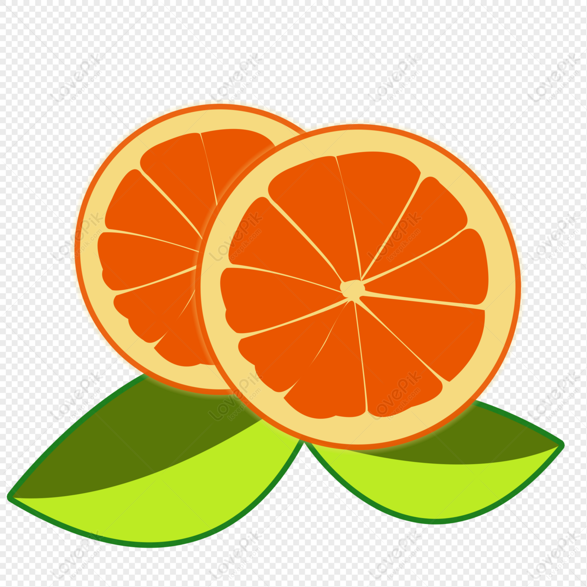 cartoon half orange