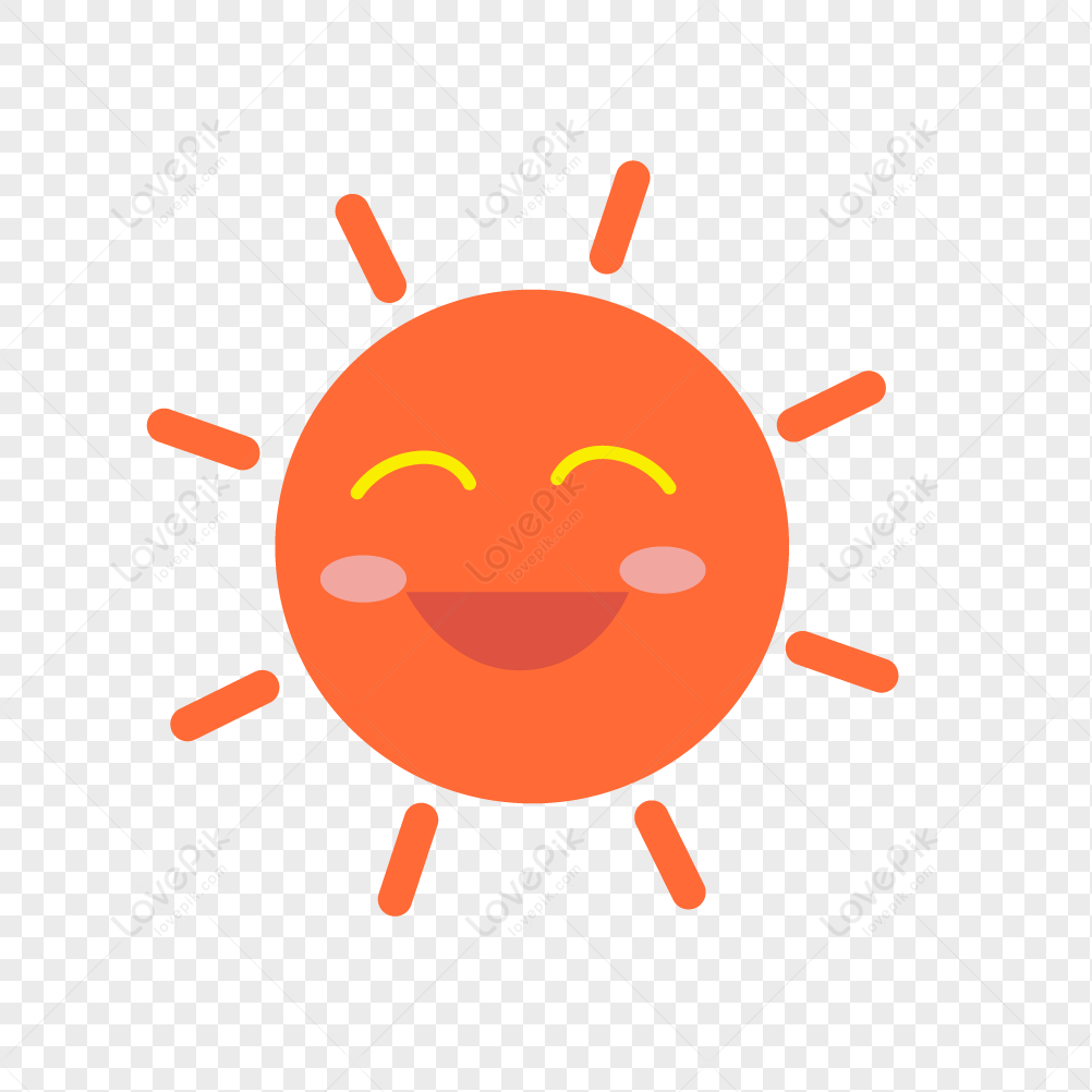 Vector Cute Smiling Little Sun, Orange Sun, Light Vector, Red Sun Free ...