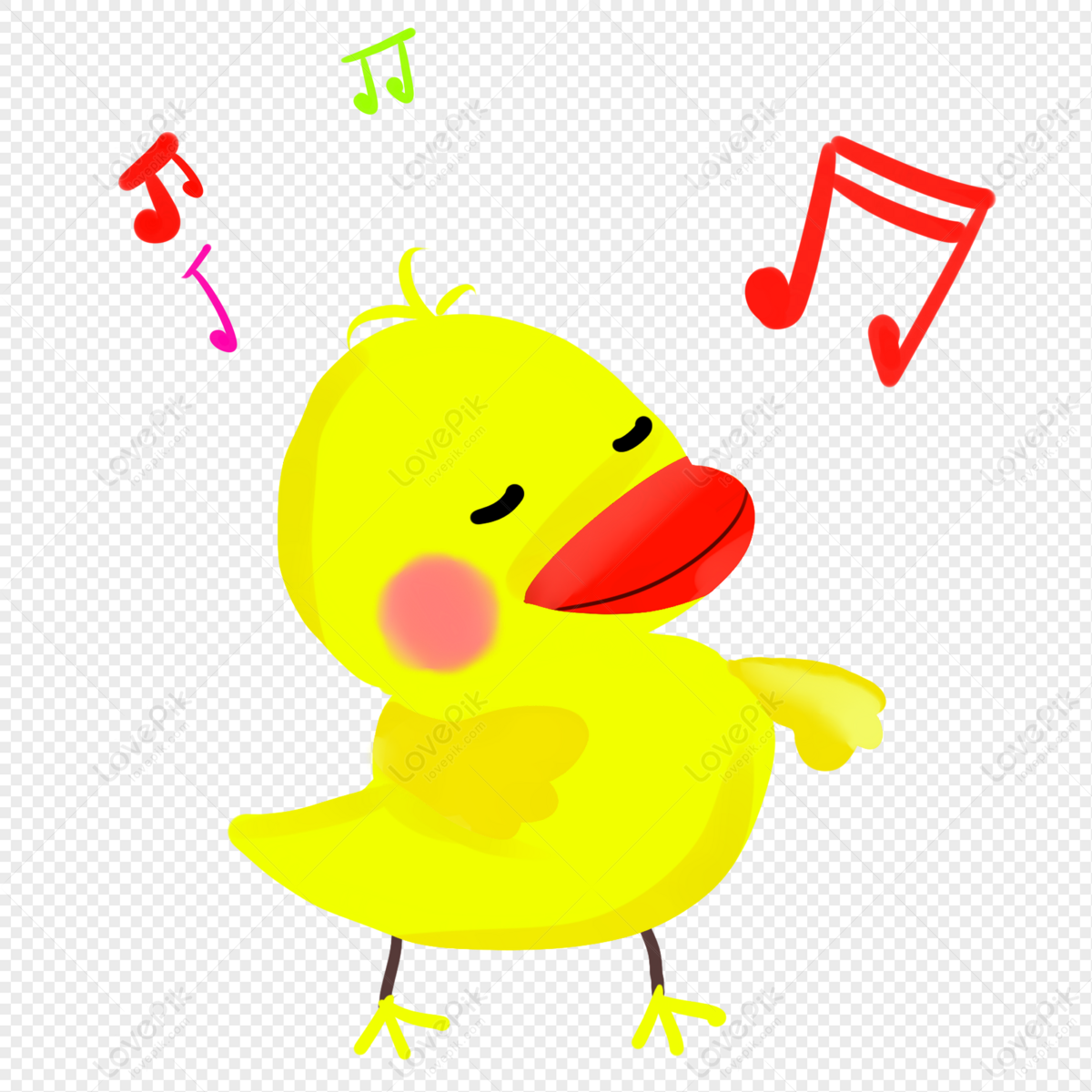 Pato Amarillo Escuchando Musica Bailando PNG Imágenes Gratis - Lovepik