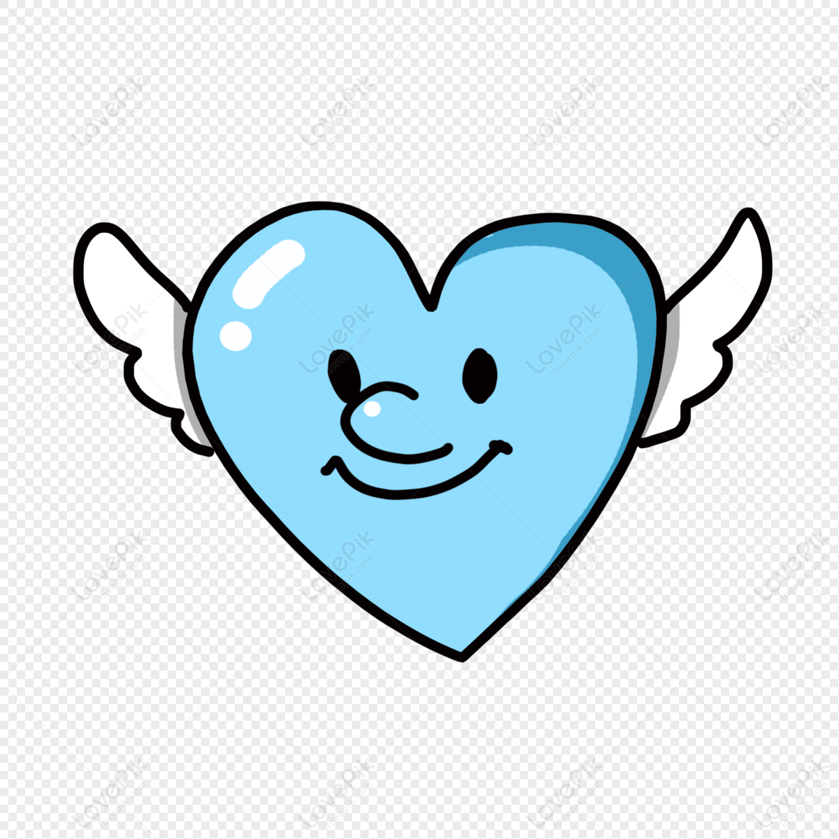 Alas Azules Amor Corazón Dibujos Animados PNG Imágenes Gratis - Lovepik