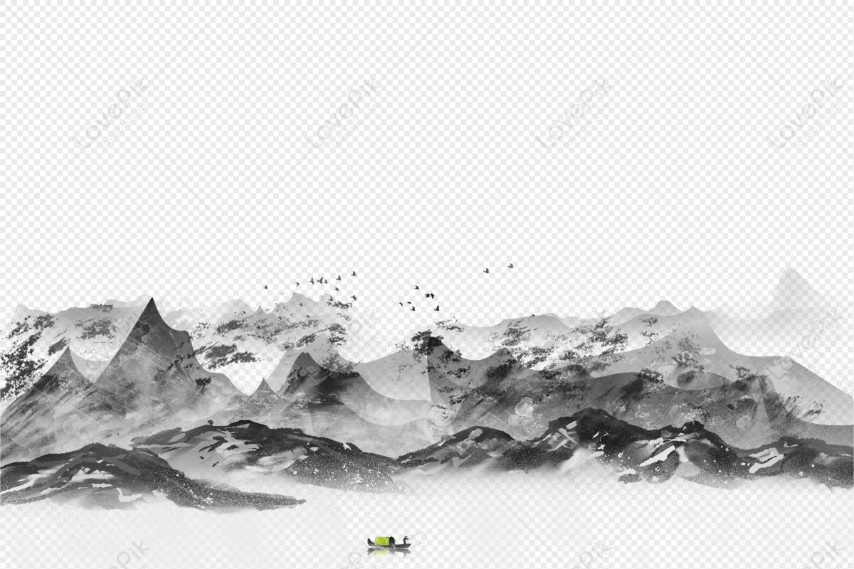 Chinese Ink Wash Painting Nature Picture, Black Painting, Black White ...