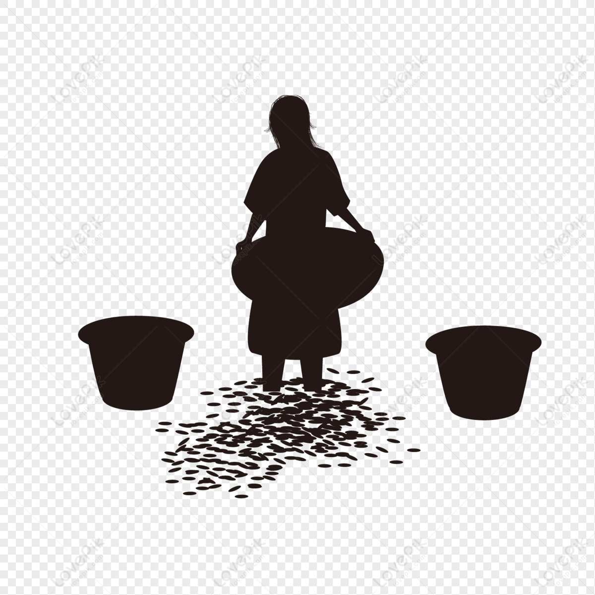 Farmer Fishing Silhouette Elements, Silhouette Woman, Fish Silhouette,  Farmers PNG Free Download And Clipart Image For Free Download - Lovepik