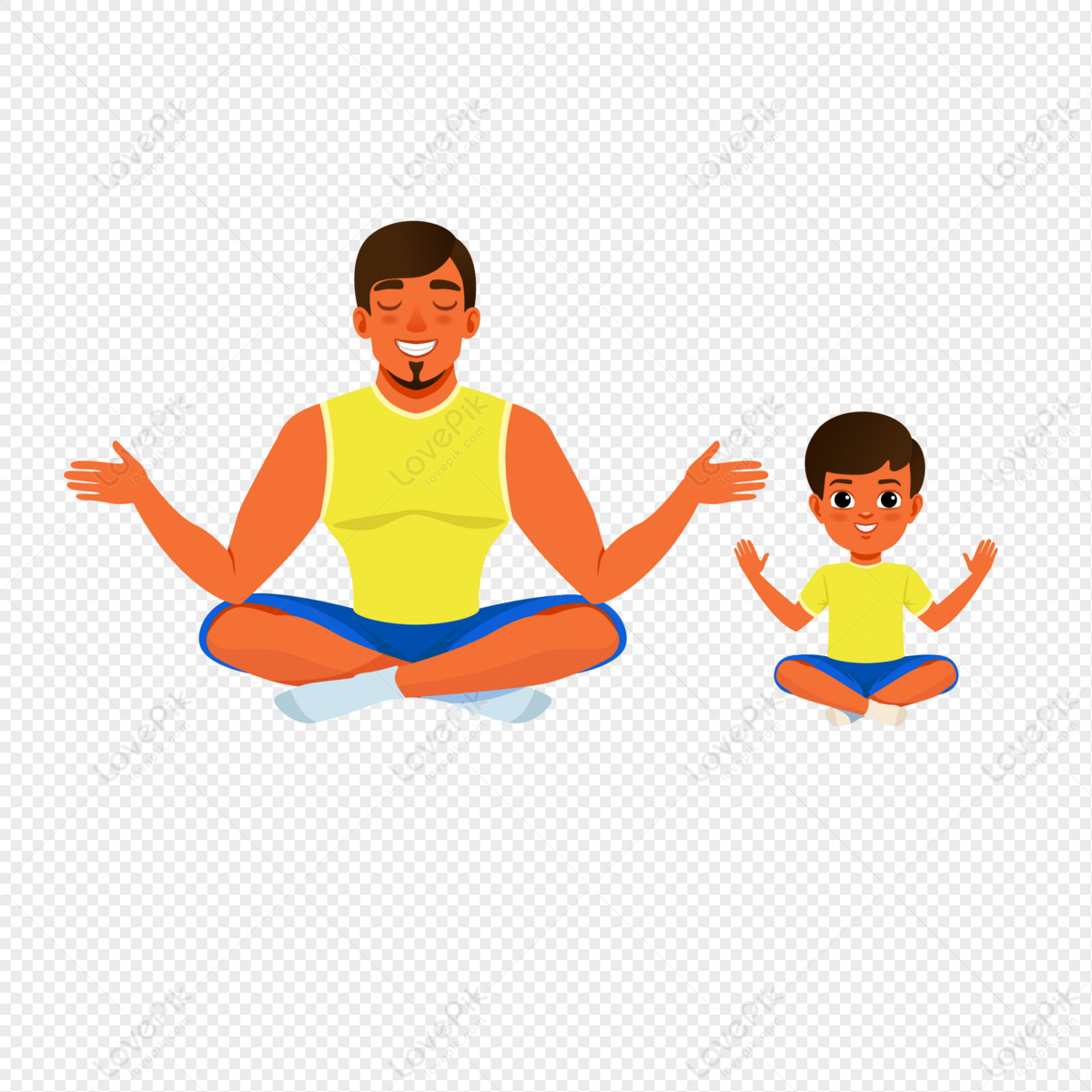 Día Del Padre Papá Y Niños Haciendo Elementos De Yoga PNG Imágenes Gratis -  Lovepik