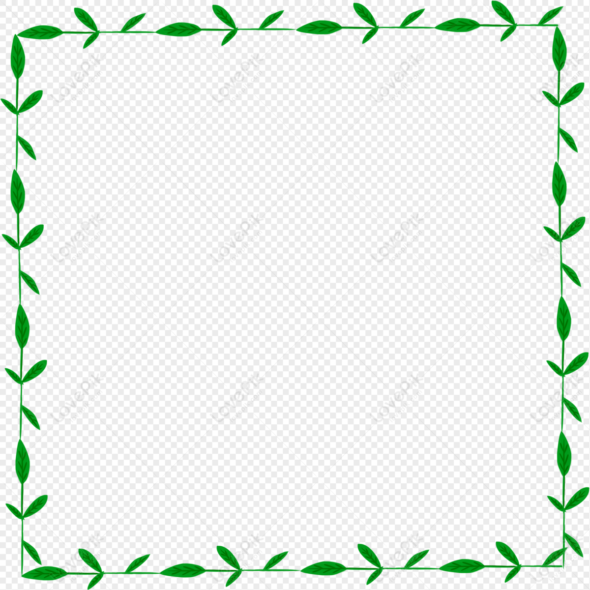 Green Leaf Border, Green White, Frame Green, Leaf Lines PNG Hd ...