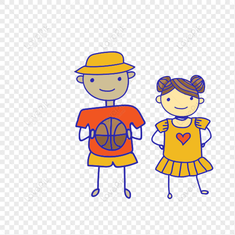 Dibujados A Mano Felices Niños Y Niñas Jugando Baloncesto PNG Imágenes  Gratis - Lovepik