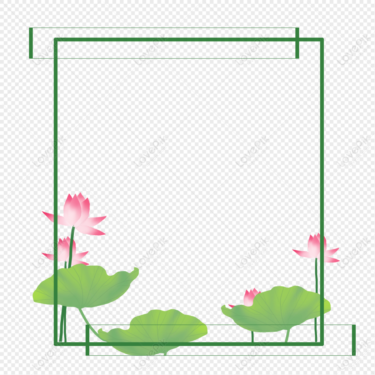 Lotus Leaf Border PNG Image Free Download And Clipart Image For Free ...