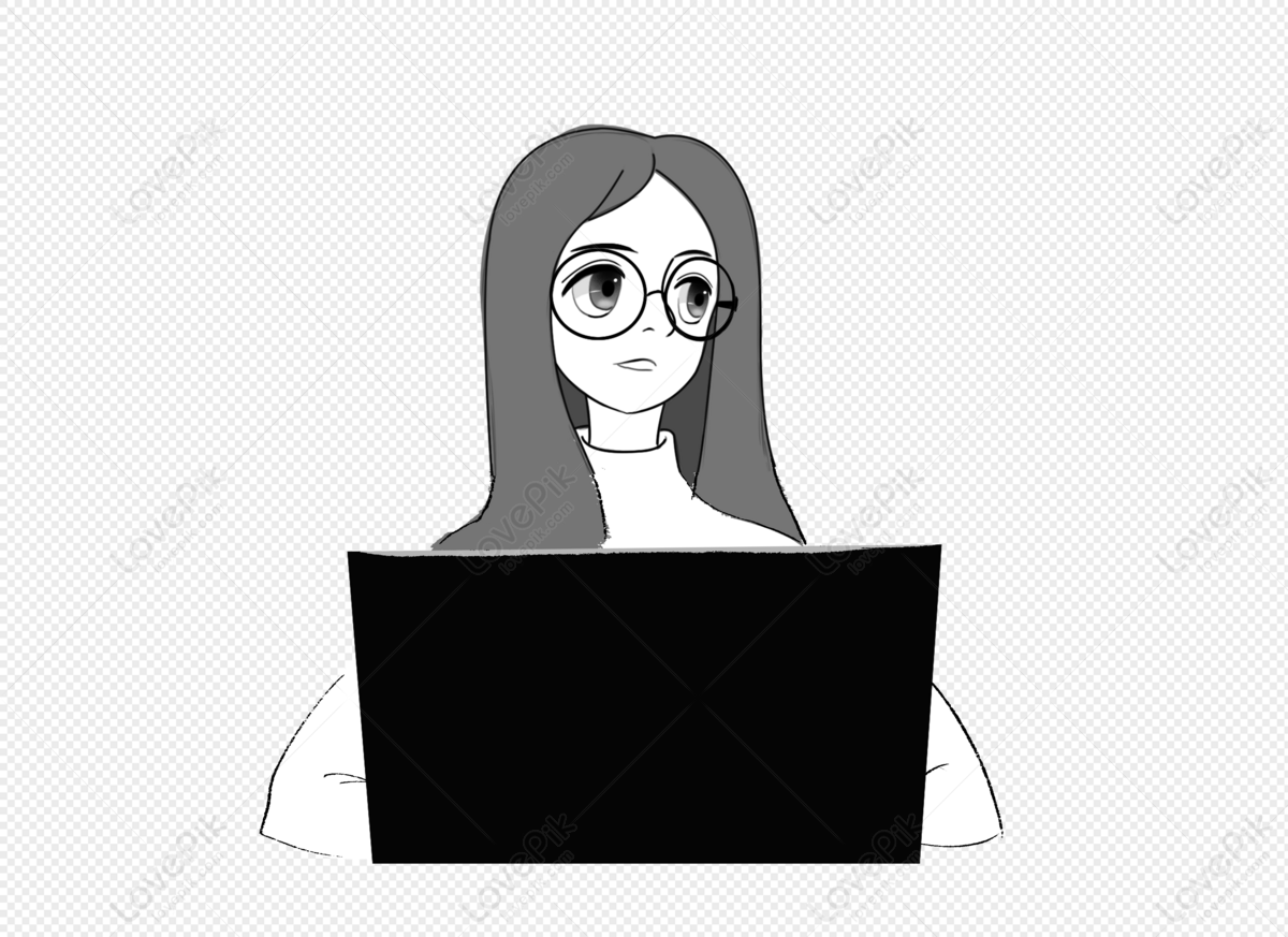 Office Girl, Girl Working, Black Girl, Girl White Free PNG And Clipart ...