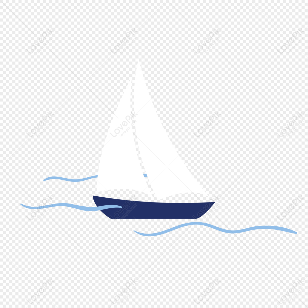 sailboat, blue lines, blue simple, blue dark free png