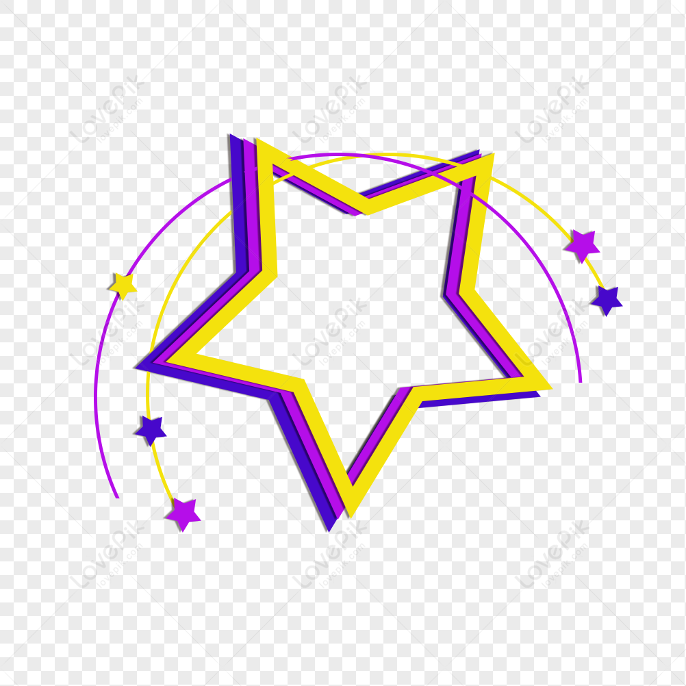 Simple Color Five-pointed Star Decorative Pattern, Rainbow Star, Star ...