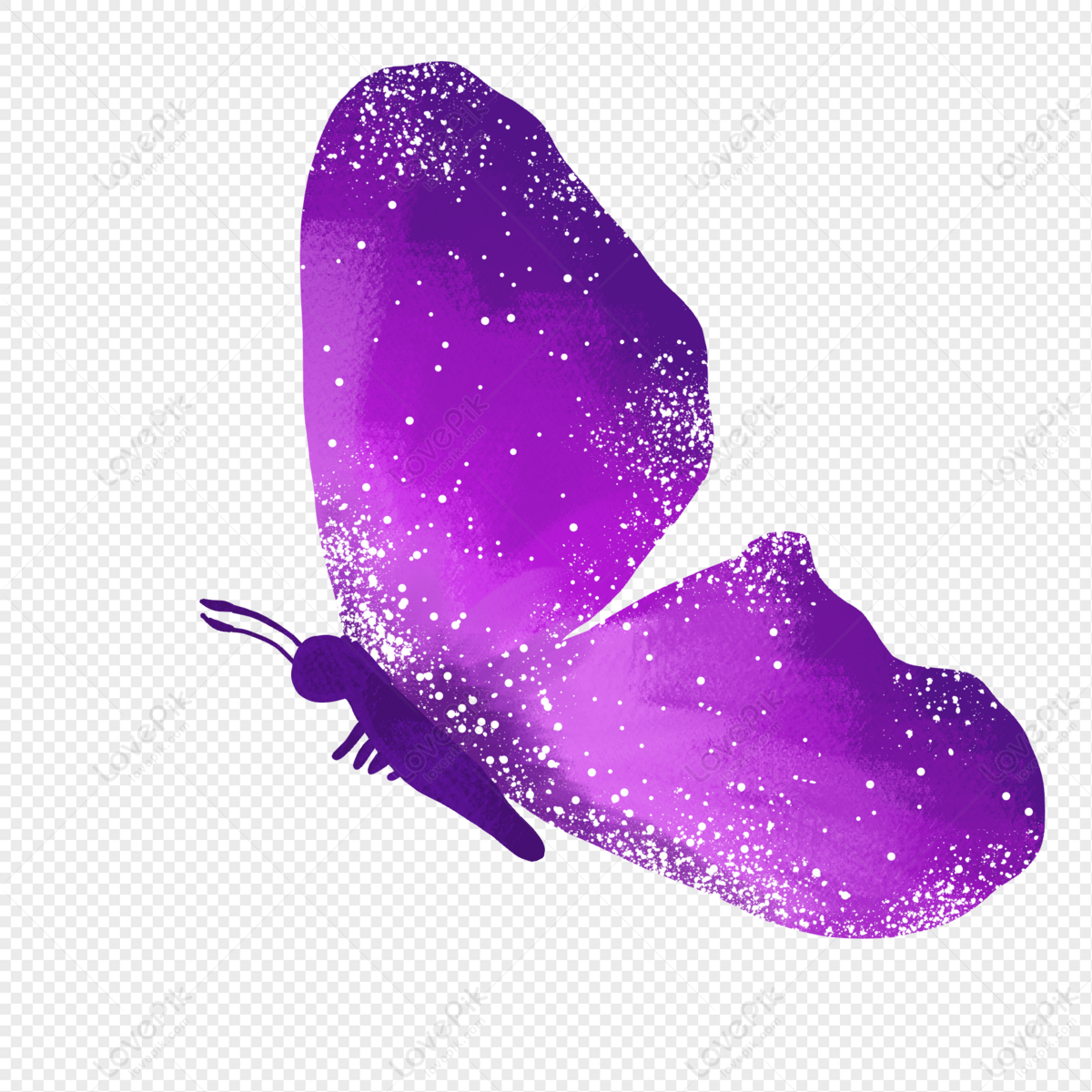 Summer Starry Purple Gradient Stars Butterfly Hand-painted Decor, Starry  Sky, Gradient, Purple PNG Transparent Image And Clipart Image For Free  Download - Lovepik