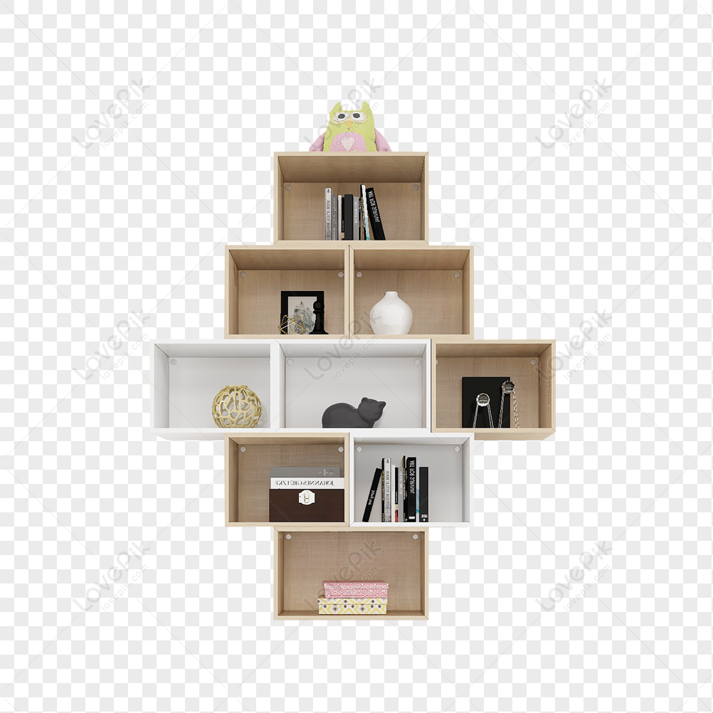 Brown shelves on white wall Royalty Free Vector Image