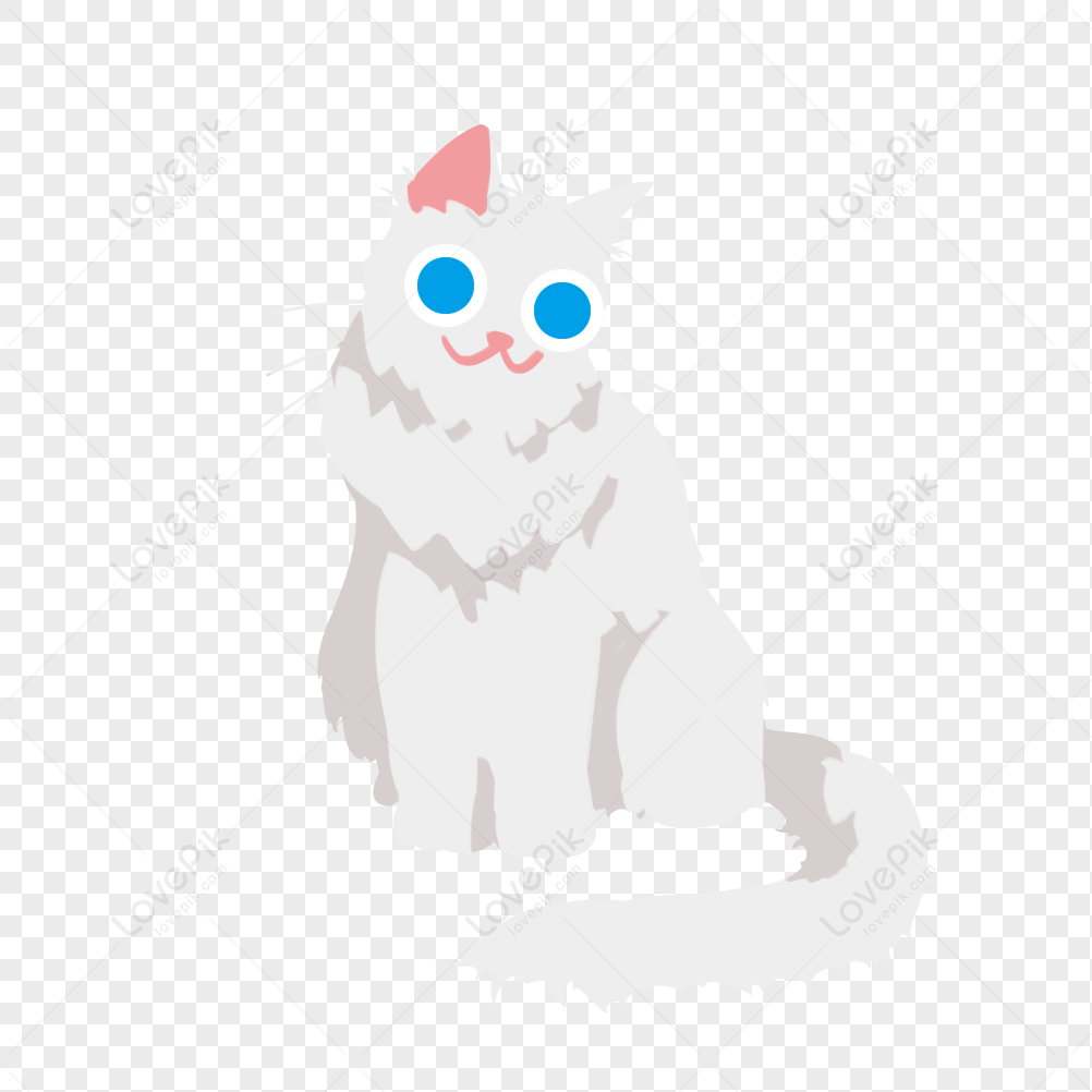 Desenho De Clipart De Gato Bigode Branco PNG , Branco, Desenho