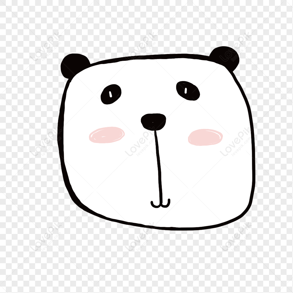 ilustração de rosto de panda desenhada à mão em fundo transparente para  design de modelo 11023575 PNG
