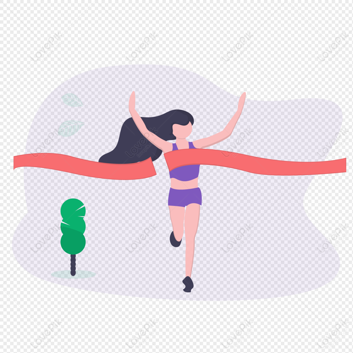 Female running competition sprint finish line illustration, running vector, line lines, line vector png transparent background