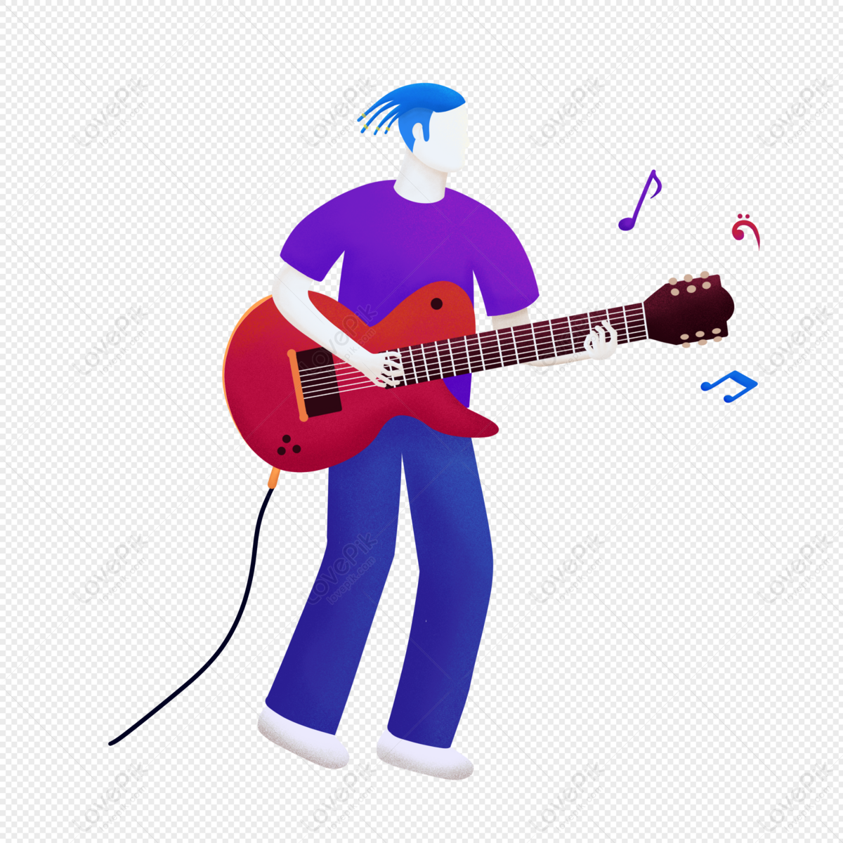 Hand Drawn Man Playing Music On Electric Guitar PNG Free Download And  Clipart Image For Free Download - Lovepik | 401198793