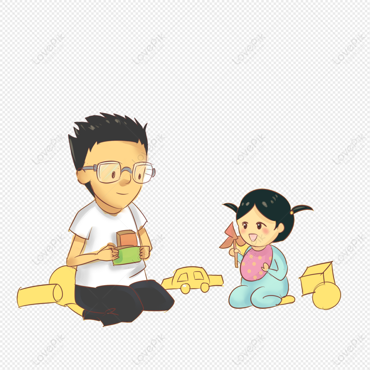 Hand-painted Warm Cartoon Fathers Day Father And Daughter Game, Activity  Cartoon, Material, Cozy PNG Transparent Background And Clipart Image For  Free Download - Lovepik | 401194636