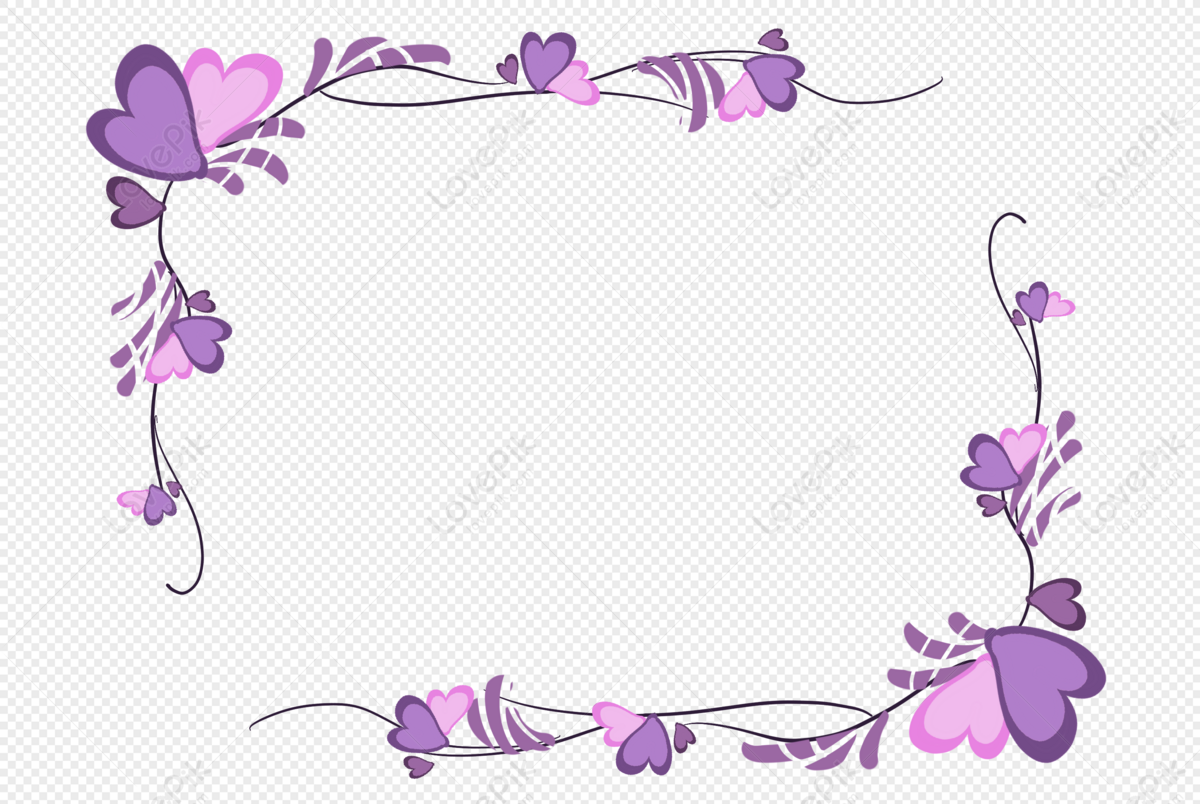 Love Border, Heart Line, Pink Purple, Dark Gray PNG Transparent ...