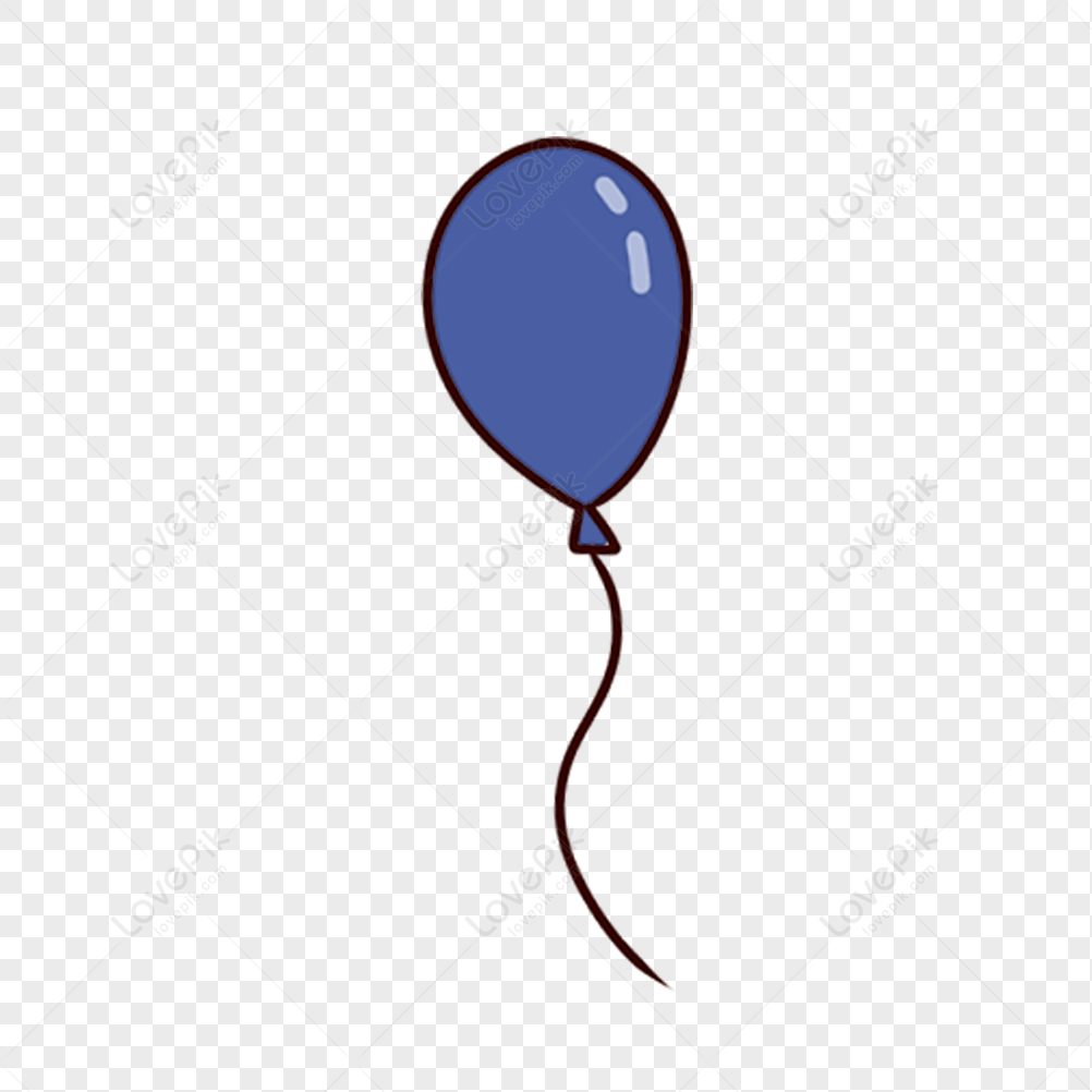 Blue Balloon, Blue Line, Balloon Line, Blue Minimalist PNG Picture