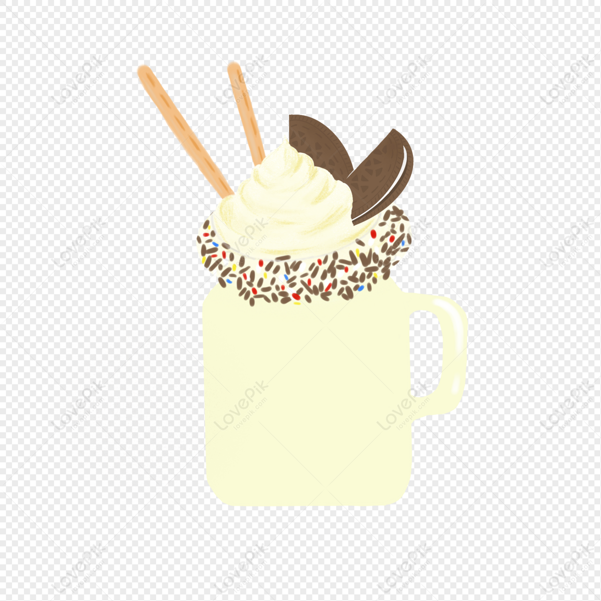 Premium Vector | Hand drawn cup ice cream and lemon illustration
