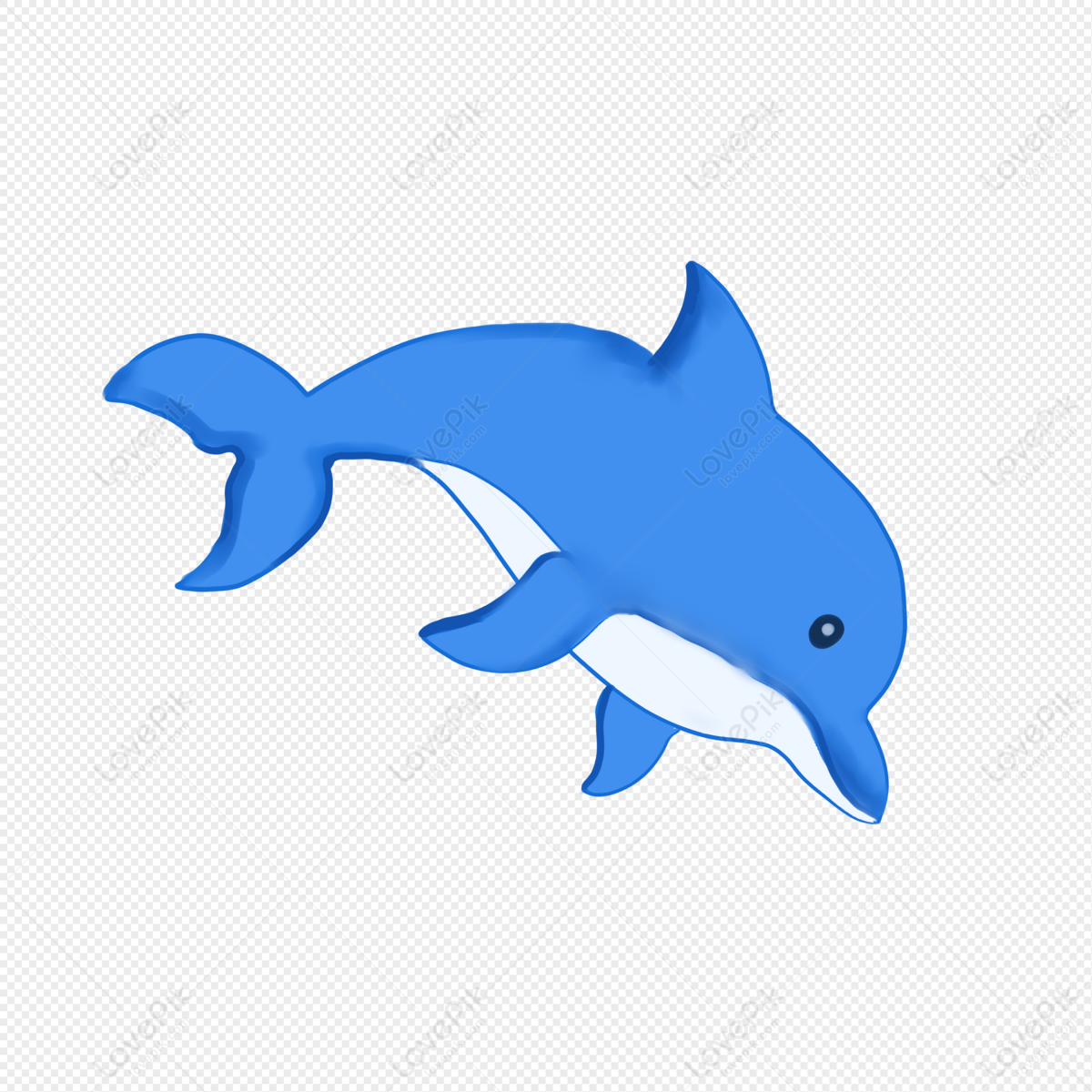 Cute Blue Little Dolphin PNG Picture And Clipart Image For Free Download -  Lovepik | 401201595