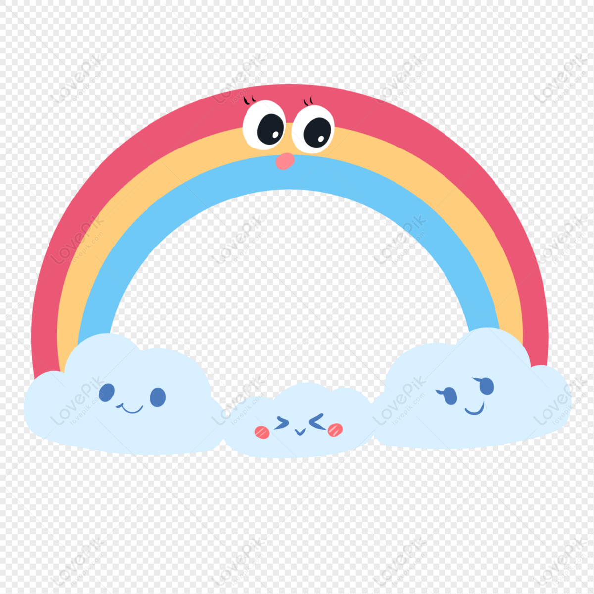 Rainbow Clouds Cartoon Shapes Sticky Notes 