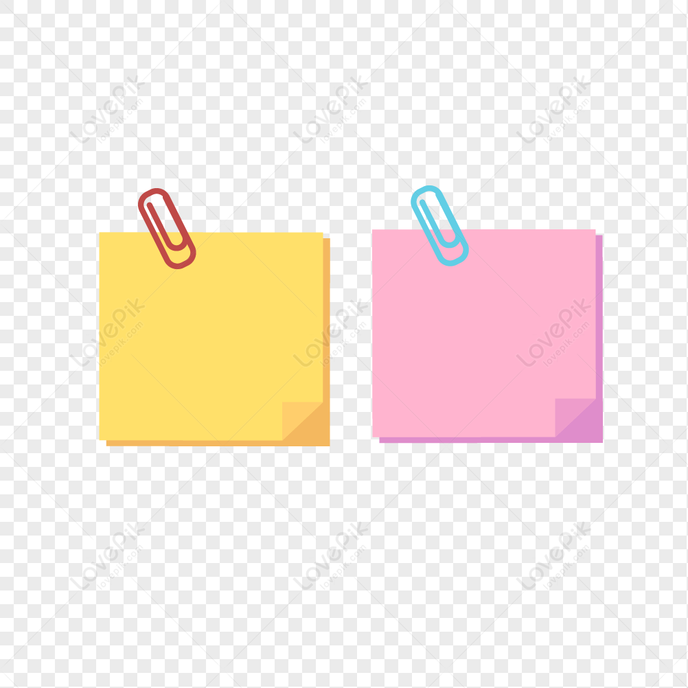Cute simple note paper clip vector flat material, note material, material, border png transparent image