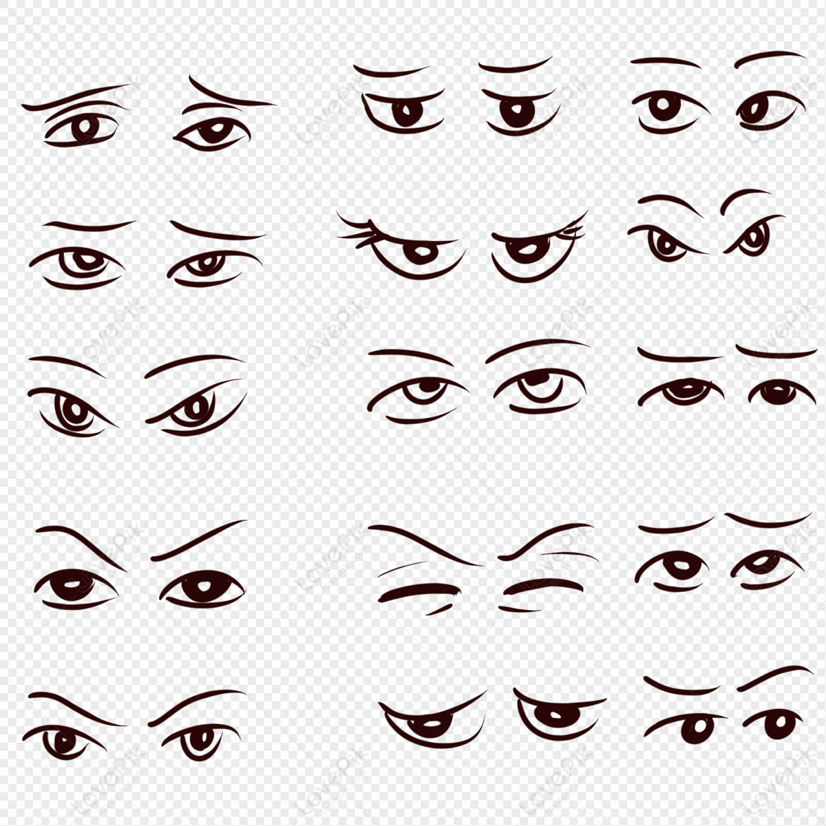 Male Eye Clipart Vector, Male Cartoon Eye Reference Material, Cartoon Eyes,  Quadratic Eye, Anime Eyes PNG Image For Free Download
