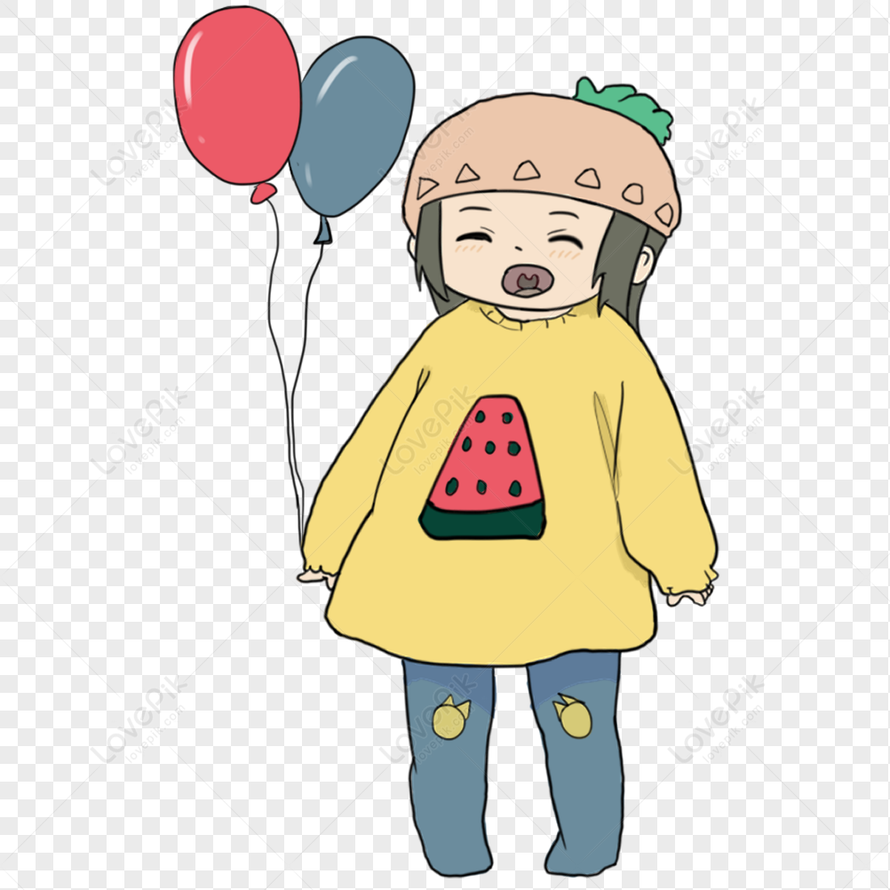 Girl Holding A Balloon PNG Transparent Background And Clipart Image For ...