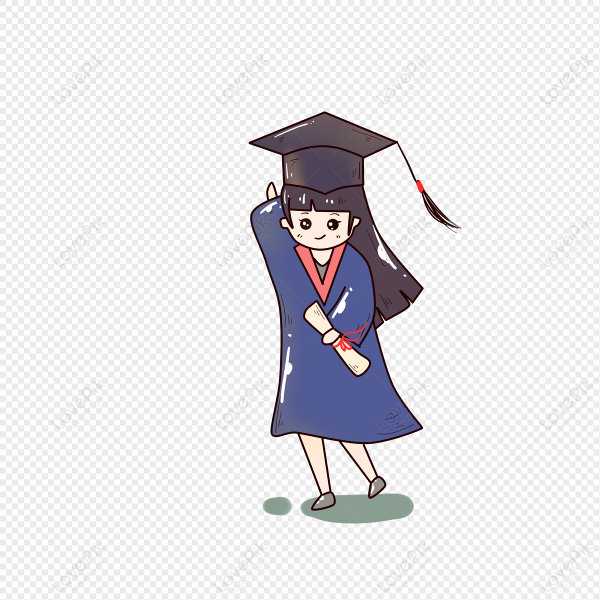 Graduation Cartoon Girl PNG White Transparent And Clipart Image For Free  Download - Lovepik | 401217502